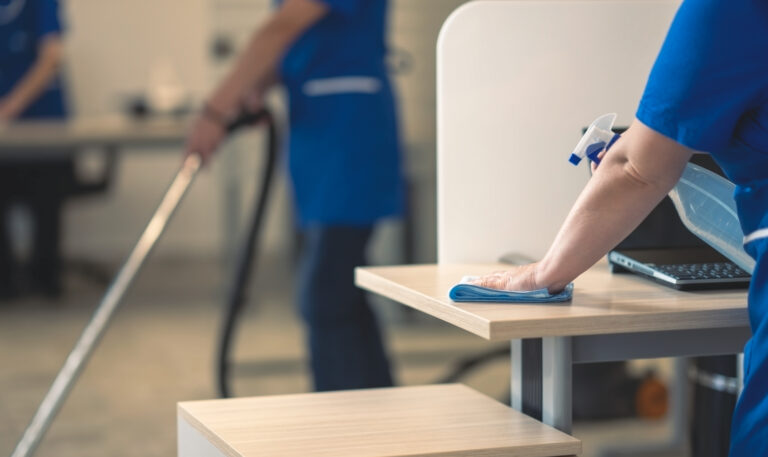 Professional commercial cleaning team